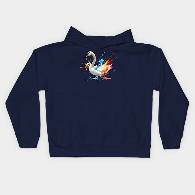 Balanced Libra Swan Kids Hoodie by Manzo Carey